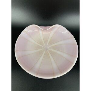 RARE Alfredo Barbini Gold Aventurine Pink  Circus Tent Murano Glass Bowl Dish